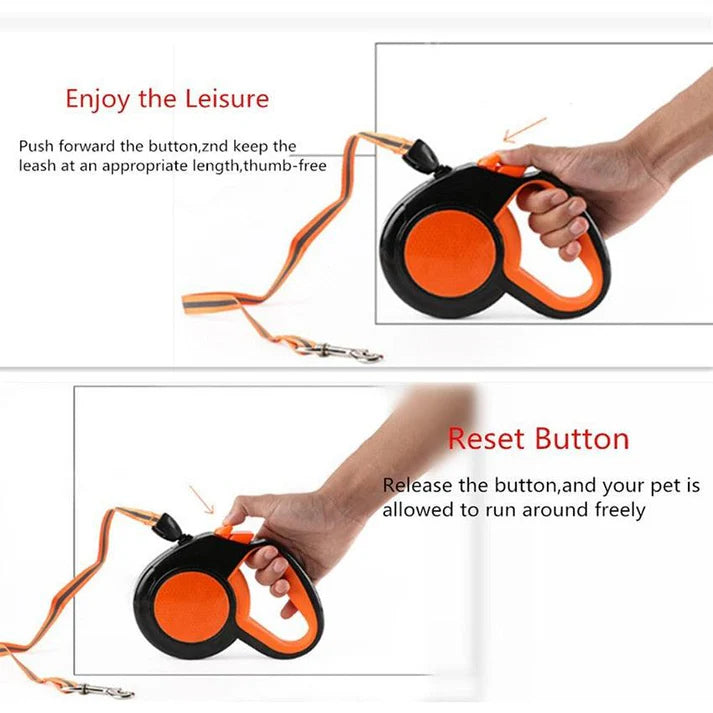New Premium 3M/5M/8M Durable Reflective Retractable Dog Leash – Designed for Safer, Smarter Walks